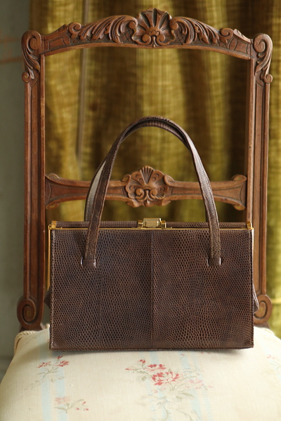 リザードスキンのハンドバッグ　john lewis jonelle アンティークストリュフ