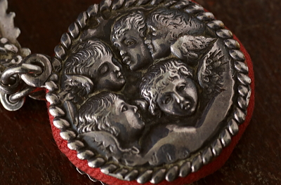 エンジェルヘッズ　シルバーピンクッション　ジョシュア・レイノルズ　アンティークストリュフ