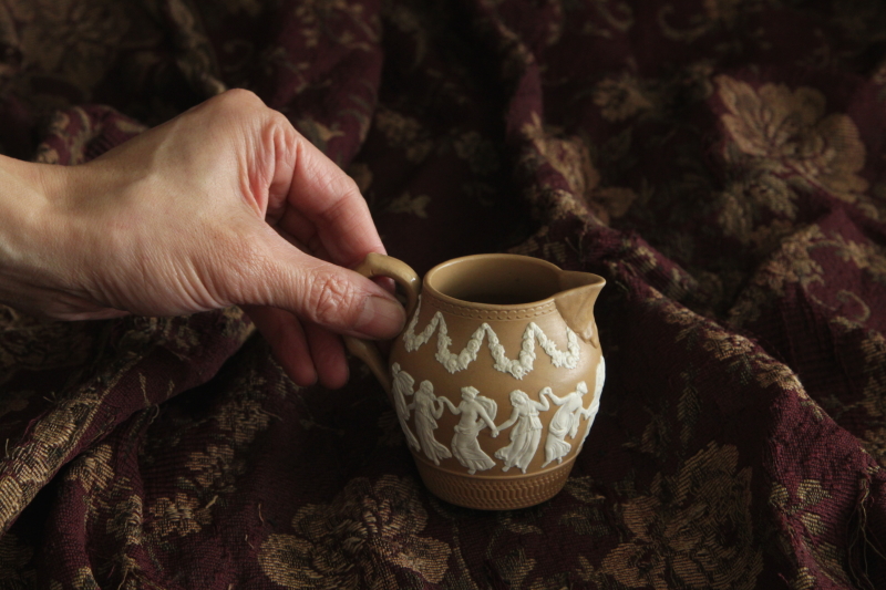 アンティークスポード　コープランド　ジャスパーウェア　ミルクジャグ　クリーマー　イギリス