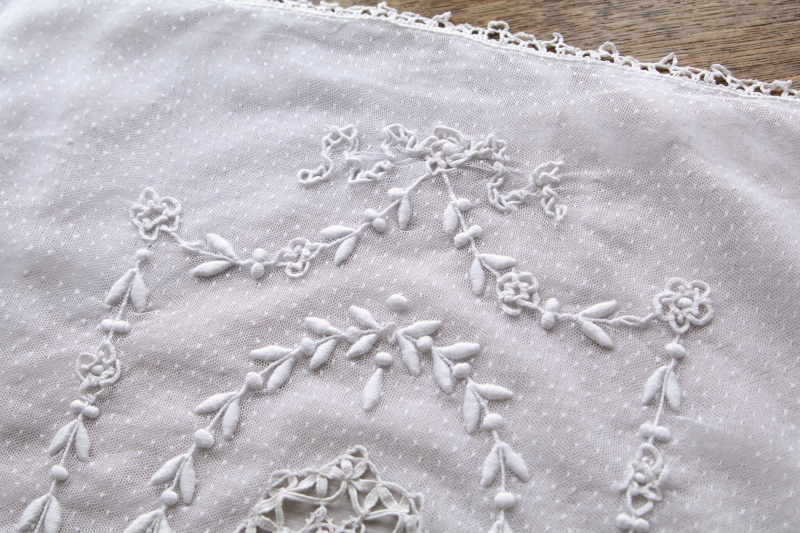 チュールレースクッションカバ- ピローケース　イギリス　アンティークストリュフ