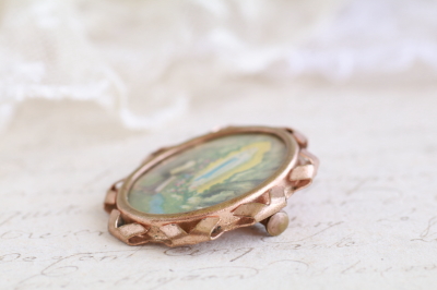 ルルドのスーベニールブローチ　フランス　アンティークストリュフ