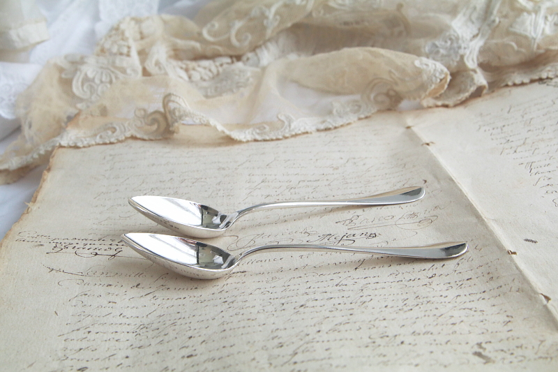 クリストフル Christofle 花のモノグラムティースプーン フランス