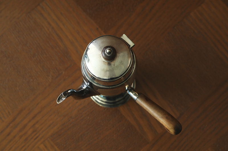 ウッドハンドル　ホットチョコレートポット　Collingwood & Son Ltd　イギリス　アンティークストリュフ