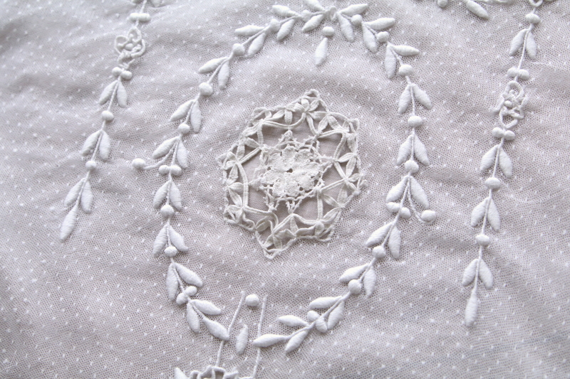 チュールレースクッションカバ- ピローケース　イギリス　アンティークストリュフ