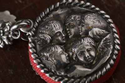 エンジェルヘッズ　シルバーピンクッション　ジョシュア・レイノルズ　アンティークストリュフ