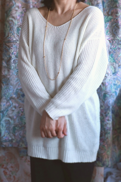 ゴールドトーンメタル　ロープチェーンネックレス　結び目　アンティークストリュフ