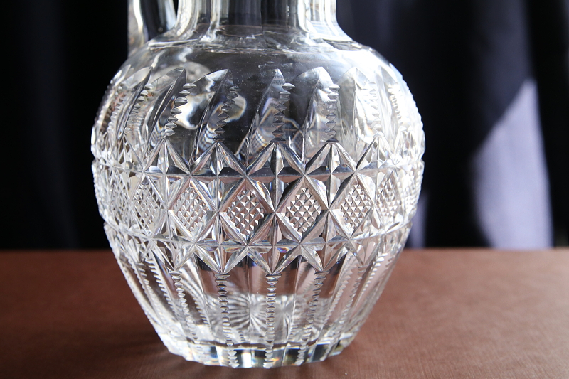 カットクリスタルジャグ　ヴィクトリアン　イギリス　アンティークストリュフ