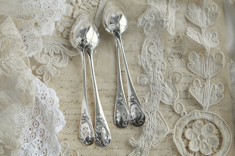 クリストフル Christofle ロングティースプーン　フランス　アンティークストリュフ