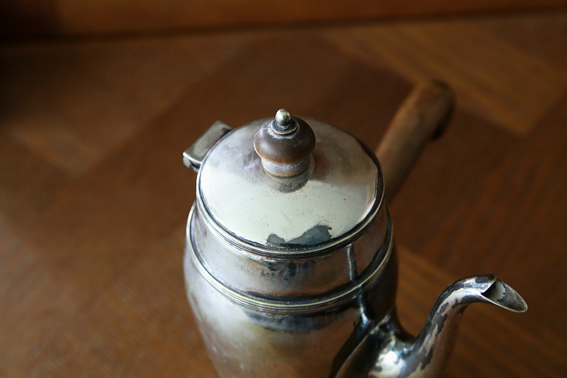 ウッドハンドル　ホットチョコレートポット　Collingwood & Son Ltd　イギリス　アンティークストリュフ