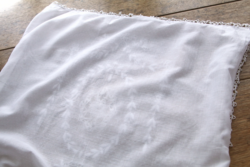 チュールレースクッションカバ- ピローケース　イギリス　アンティークストリュフ