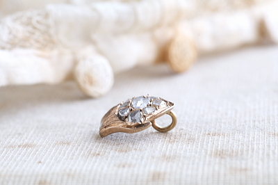 ローズカットダイヤモンド　ベルメイユペンダント　アンティークジュエリー　イギリス　アンティークストリュフ 20251210