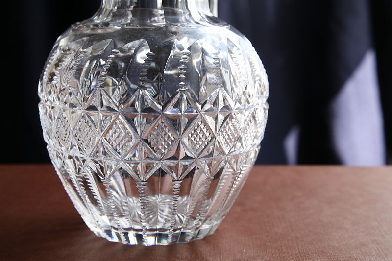 カットクリスタルジャグ　ヴィクトリアン　イギリス　アンティークストリュフ