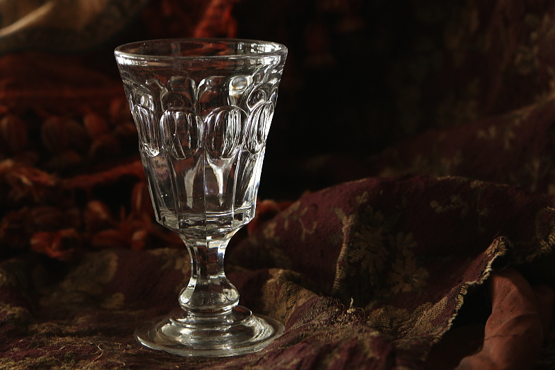 プレスガラスゴブレット　Victorian アンティークストリュフ 20250903
