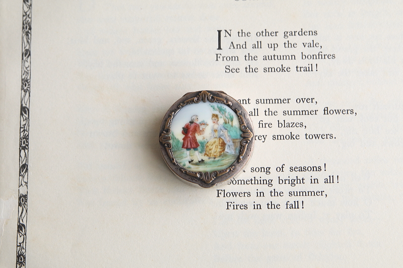 ロココのミニアチュール　パウダーケース　フランス　 アンティークストリュフ