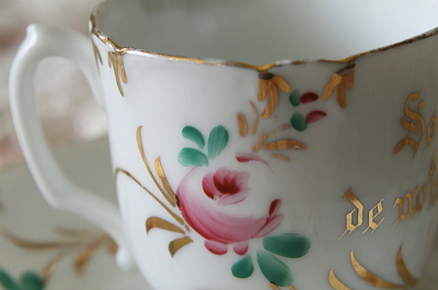 ウエディングスーベニール　コーヒーカップソーサー　vieux paris　アンティークストリュフ