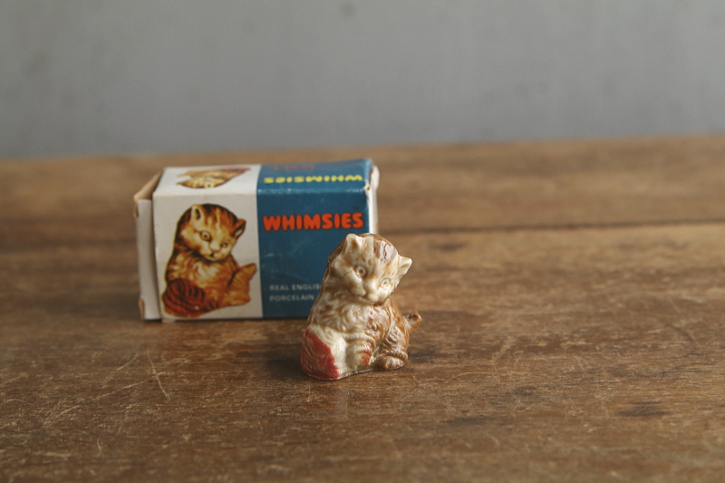 小さな動物のフィギュリン　箱付き　WADE Whimsies　イギリス アンティークストリュフ