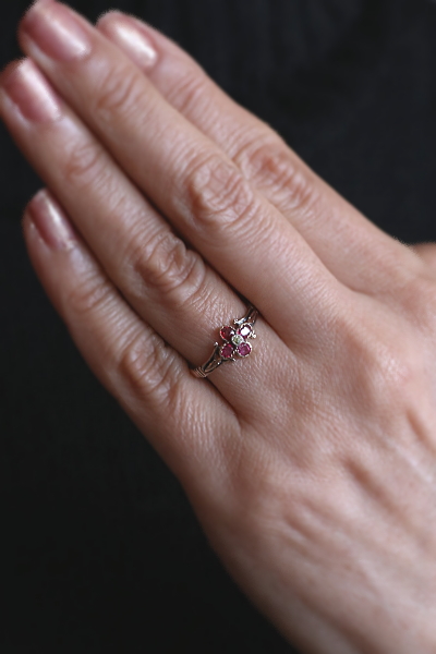 ルビー&ダイヤモンドリング　ヴィクトリアンリング　ジョージアンリング　指輪　アンティークジュエリー　ヴィンテージアクセサリー　イギリス　フランス　ヨーロッパ　アンティークストリュフ 20251212