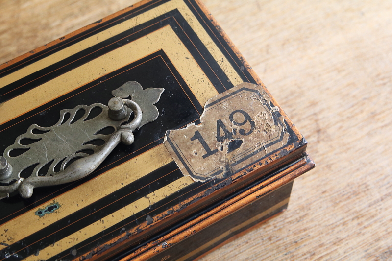 ジャパンドブラックキャッシュボックス　イギリス アンティークストリュフ