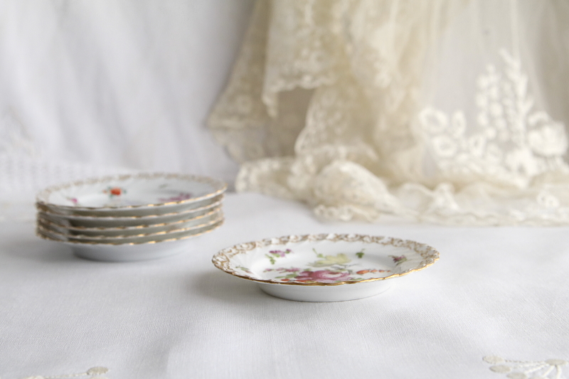 ドレスデンの花の小皿　ドイツ　アンティークストリュフ