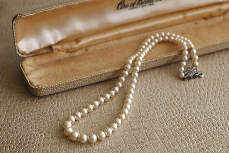 ヴィンテージシェルパールネックレス　Ciro　イギリス　アンティークストリュフ