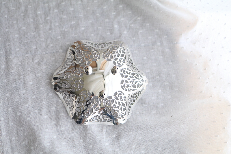 シルバープレート　レースキャンディーディッシュ　イギリス アンティークストリュフ