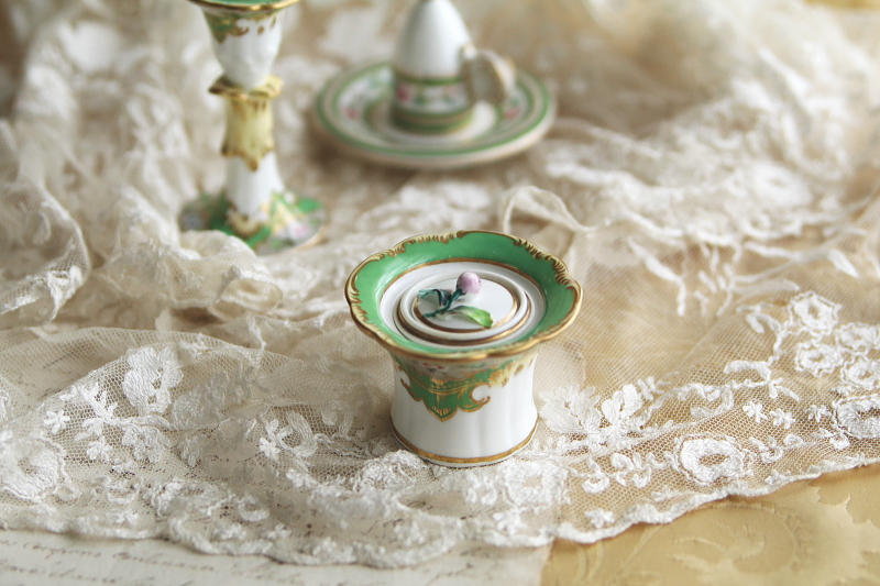 ハンドペイントインクウェル　ヴィクトリアン　イギリス アンティークストリュフ