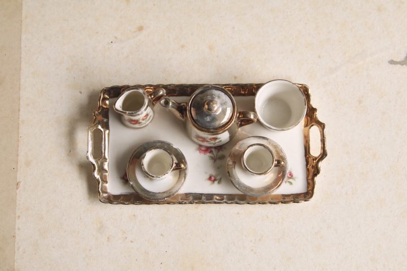 薔薇のミニチュアティーセット　ドイツ　アンティークストリュフ