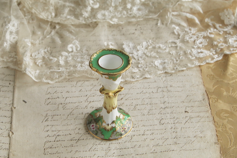 ハンドペイント　ミニキャンドルスティック　ヴィクトリアン　イギリス アンティークストリュフ