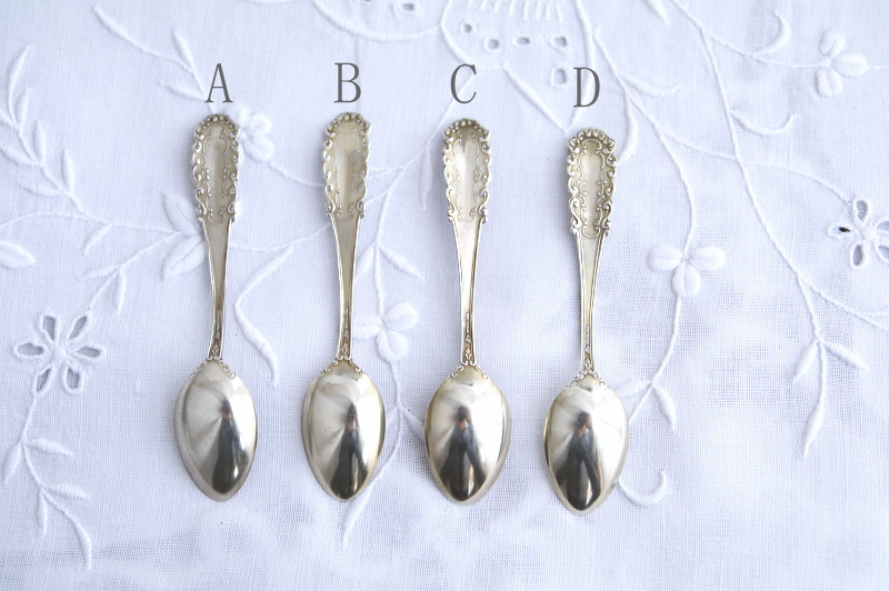 エナメルの花　シルバーコーヒースプーン　北欧　アンティークストリュフ