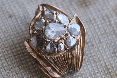 ローズカットダイヤモンド　ベルメイユペンダント　アンティークジュエリー　イギリス　アンティークストリュフ 20251210