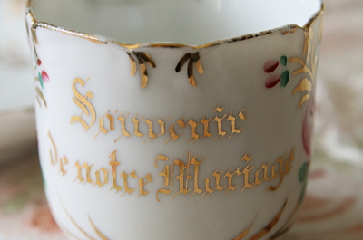 ウエディングスーベニール　コーヒーカップソーサー　vieux paris　アンティークストリュフ