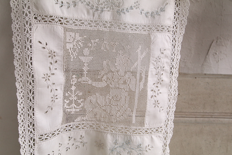 フィレレースパネル　foy charite カトリック　フランス　アンティークストリュフ