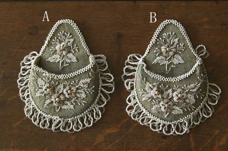 ヴィクトリアンビーズワークウォッチポケット　イギリス　アンティークストリュフ