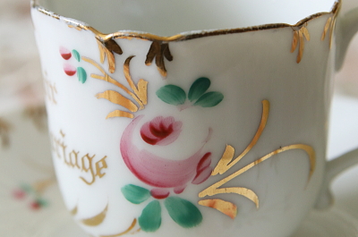 ウエディングスーベニール　コーヒーカップソーサー　vieux paris　アンティークストリュフ