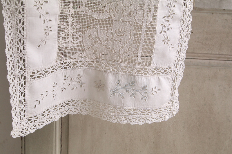 フィレレースパネル　foy charite カトリック　フランス　アンティークストリュフ