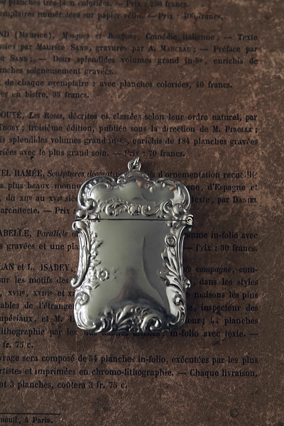 エングレーヴィングのヴェスタケース　ヴィクトリアン　イギリス　アンティークストリュフ