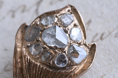 ローズカットダイヤモンド　ベルメイユペンダント　アンティークジュエリー　イギリス　アンティークストリュフ 20251210