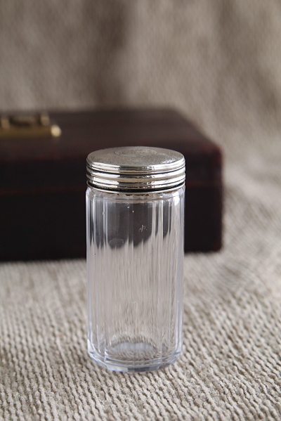 カットグラス　ドレッシングジャー　イギリス　アンティークストリュフ