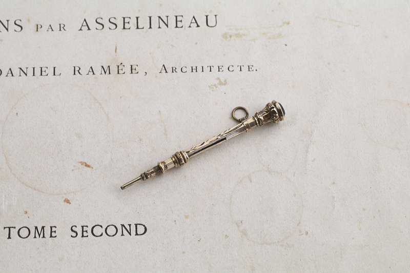 ヴィクトリアン　ミニチュアメカニカルペンシル　フォブシール　イギリス アンティークストリュフ