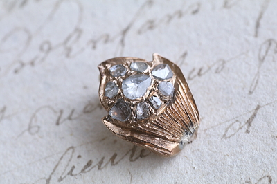 ローズカットダイヤモンド　ベルメイユペンダント　アンティークジュエリー　イギリス　アンティークストリュフ 20251210