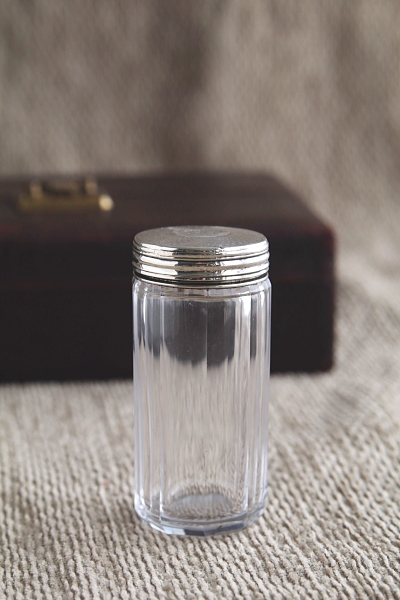 カットグラス　ドレッシングジャー　イギリス　アンティークストリュフ