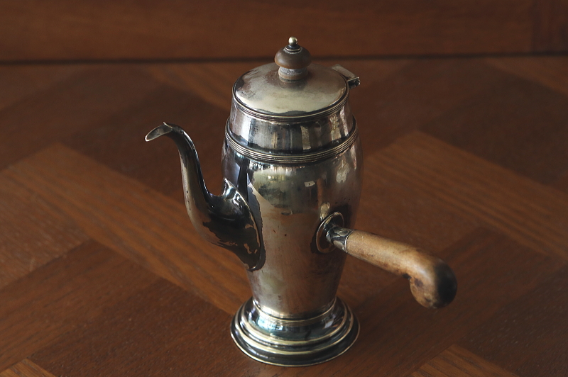ウッドハンドル　ホットチョコレートポット　Collingwood & Son Ltd　イギリス　アンティークストリュフ