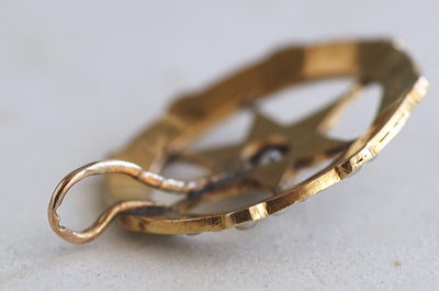 オールドマインカットダイヤモンド　パール　星のペンダント アンティークストリュフ