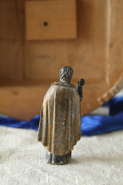 聖人のスタチュー　メタル聖像　フランス　アンティークストリュフ