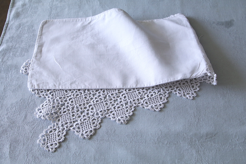 レースフラップ　リネンブラシケース　イギリス　アンティークストリュフ