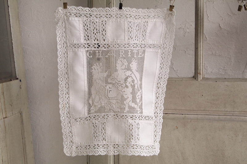 フィレレースパネル　foy charite カトリック　フランス　アンティークストリュフ