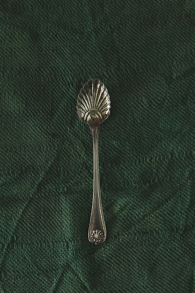 調味料用シルバースプーン　シェルパターン　イギリス　フランス　アンティークストリュフ