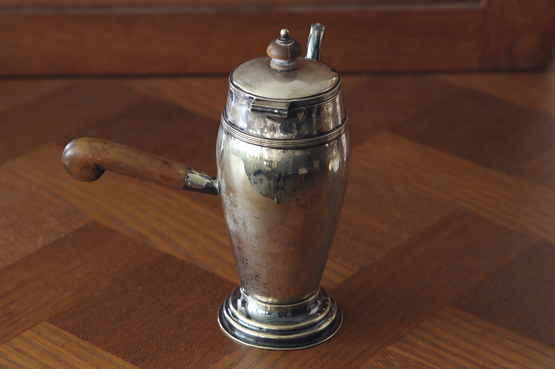 ウッドハンドル　ホットチョコレートポット　Collingwood & Son Ltd　イギリス　アンティークストリュフ