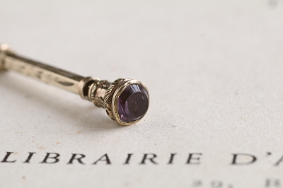 ヴィクトリアン　ミニチュアメカニカルペンシル　フォブシール　イギリス アンティークストリュフ