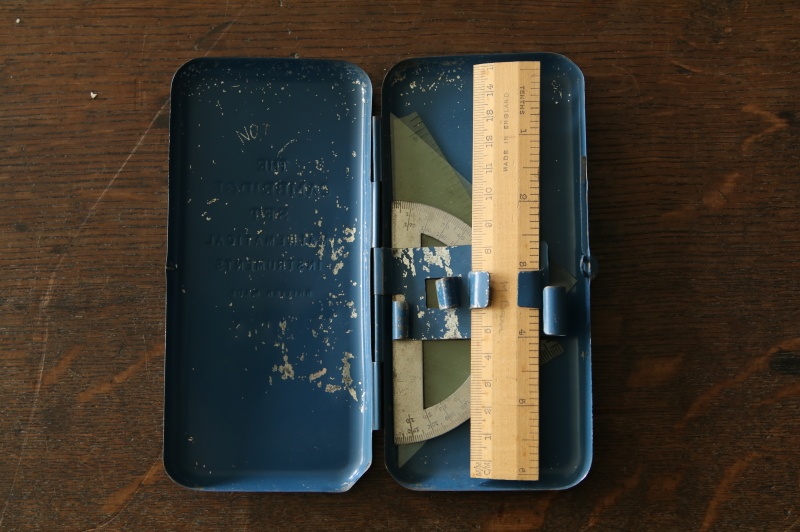 スチール算数筆箱　イギリス　アンティークストリュフ